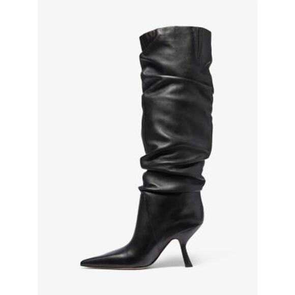 MICHAEL Michael Kors Over Knee Luna Leather Boots Point Toe Black Size 6M NWB - Picture 5 of 11